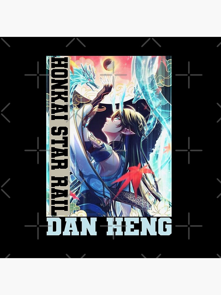 Dan Heng Honkai Star Rail Blue Design Throw Pillow - Image 2
