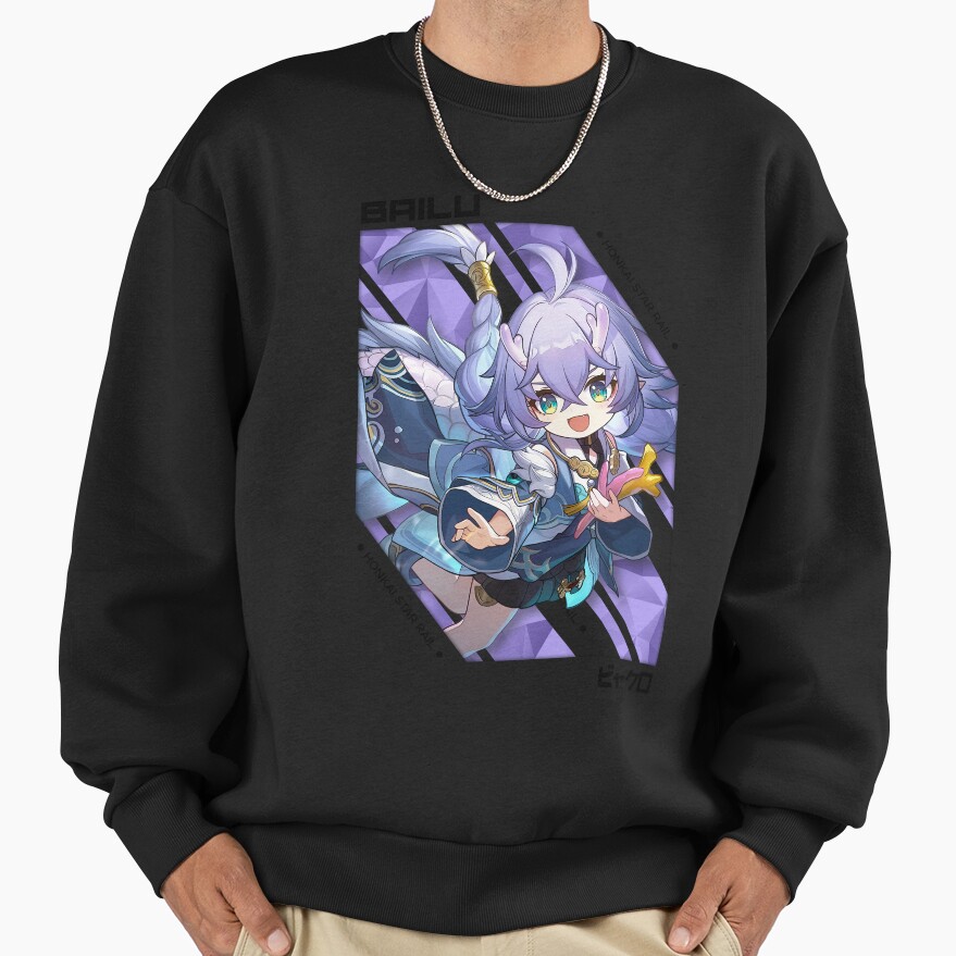 Bailu Honkai Star Rail V 1 Black Ver Sweatshirt - Image 2